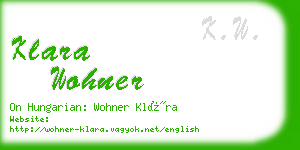 klara wohner business card